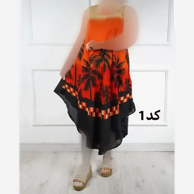 سارافون نخی هندی لطیف و سبک فری سایز مناسب تابستان زنانه - تصویر 7