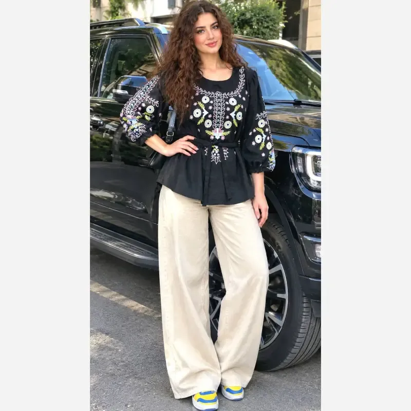 تونیک چاپی رنگی آرامش جنس شانتون درجه یک فری سایز - تصویر 8