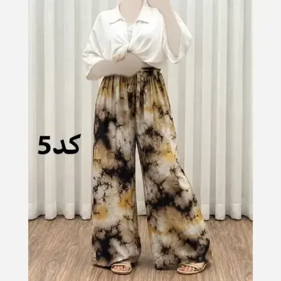 شلوار نخی زنانه خارجی سایز بزرگ راحت و لطیف مناسب روزمره