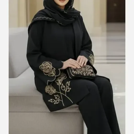 مانتو زنانه کرپ مازراتی مدل ویان آستین دالبری سایز بزرگ