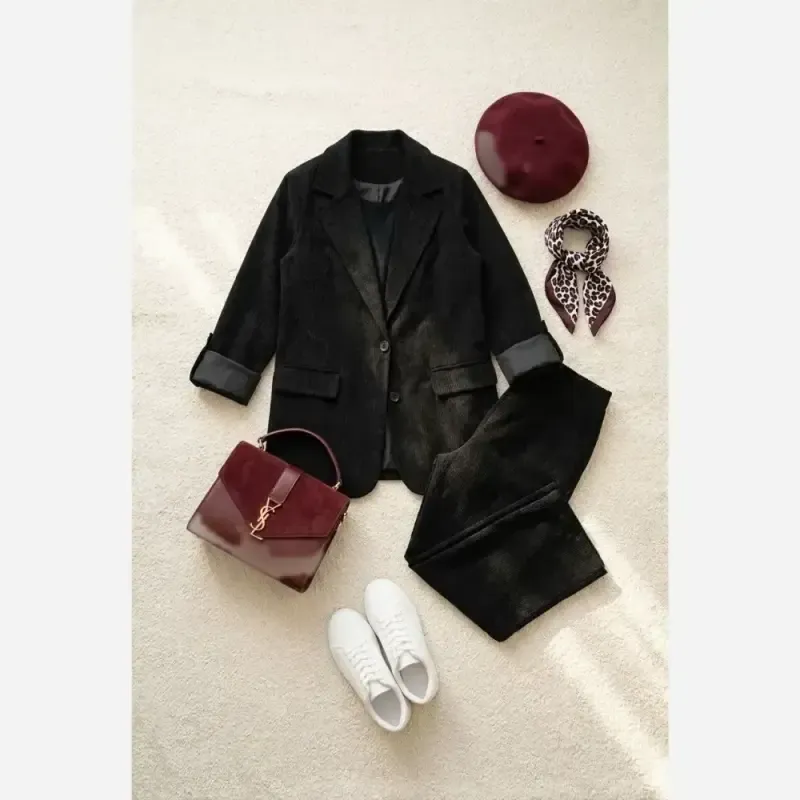ست کت و شلوار مخمل کبریتی مدل نارون - تصویر 8