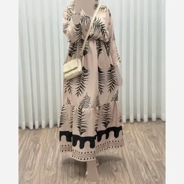 پیراهن ساحلی زنانه مدل چپ و راستی طرح فلور حاشیهدار فری سایز - تصویر 5