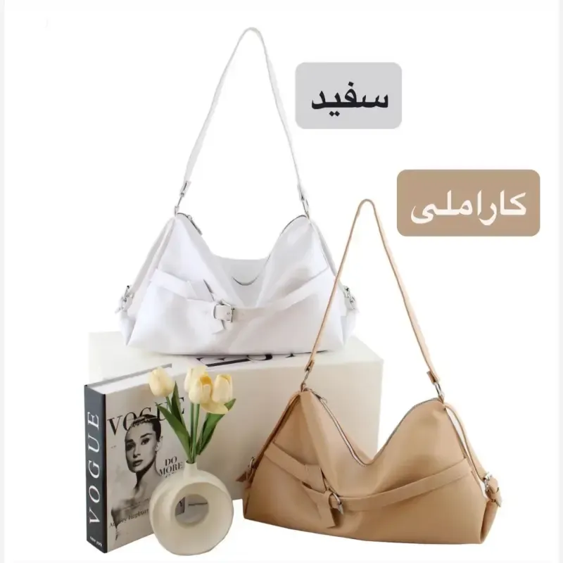 کیف زنانه چرم مصنوعی اسپرت و روزمره زیپدار - تصویر 4