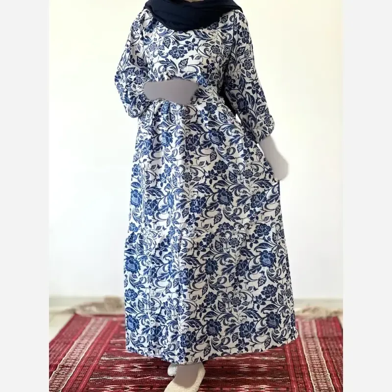 پیراهن ساحلی زنانه جنس فلور بوگاتی فری سایز قد 135 - تصویر 7