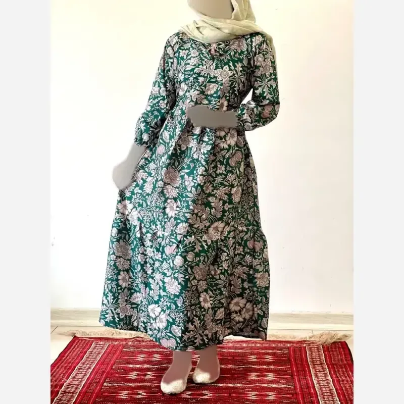 ساحلی گلدار خنک و تابستانه جنس فلور بوگاتی فری سایز - تصویر 5