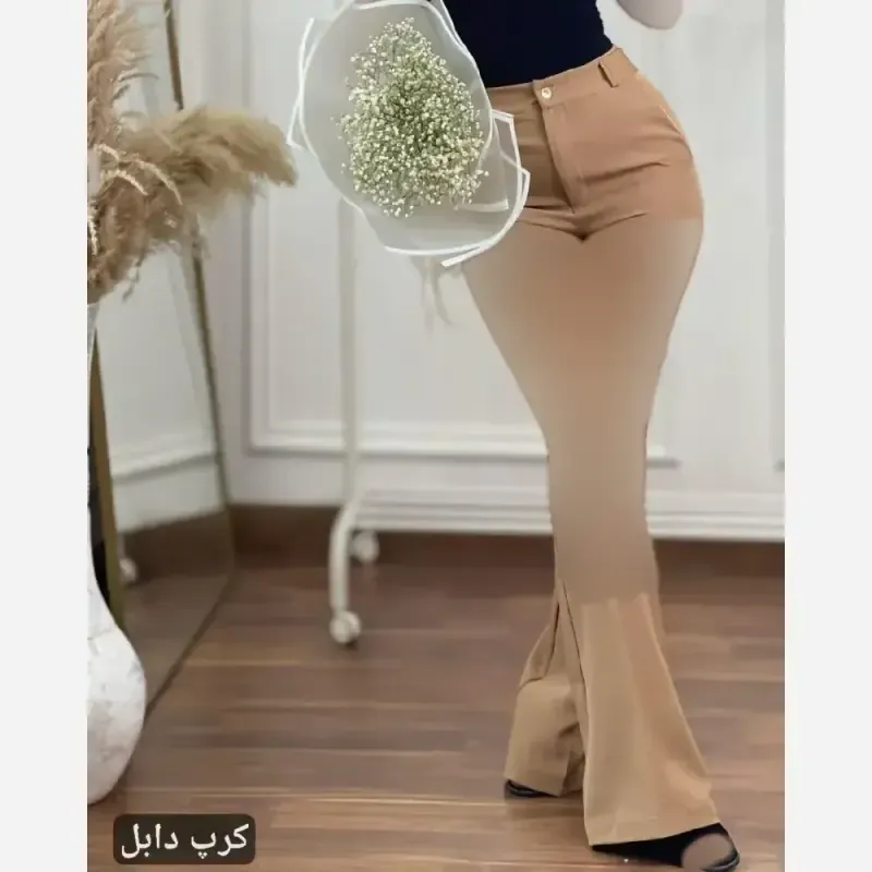شلوار دمپا بوتکات زنانه کرپ دابل گرم بالا سایز 38 تا 52 - تصویر 12