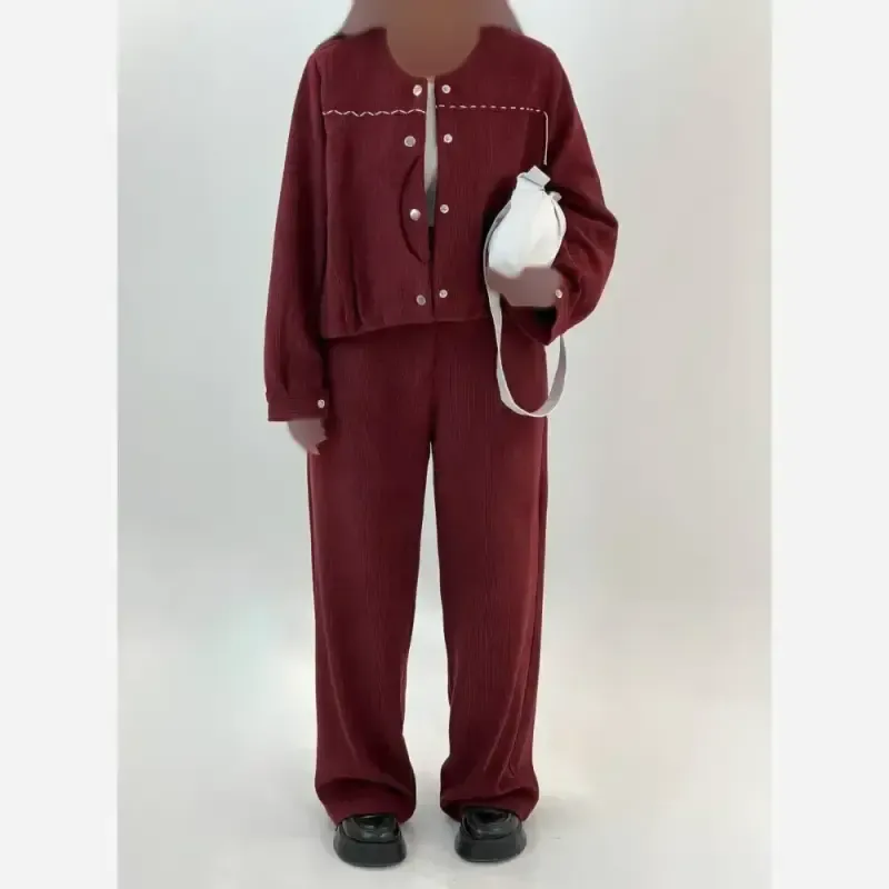 ست مخمل کوکدوزی زنانه مدل ساجده آستردار فریسایز - تصویر 13