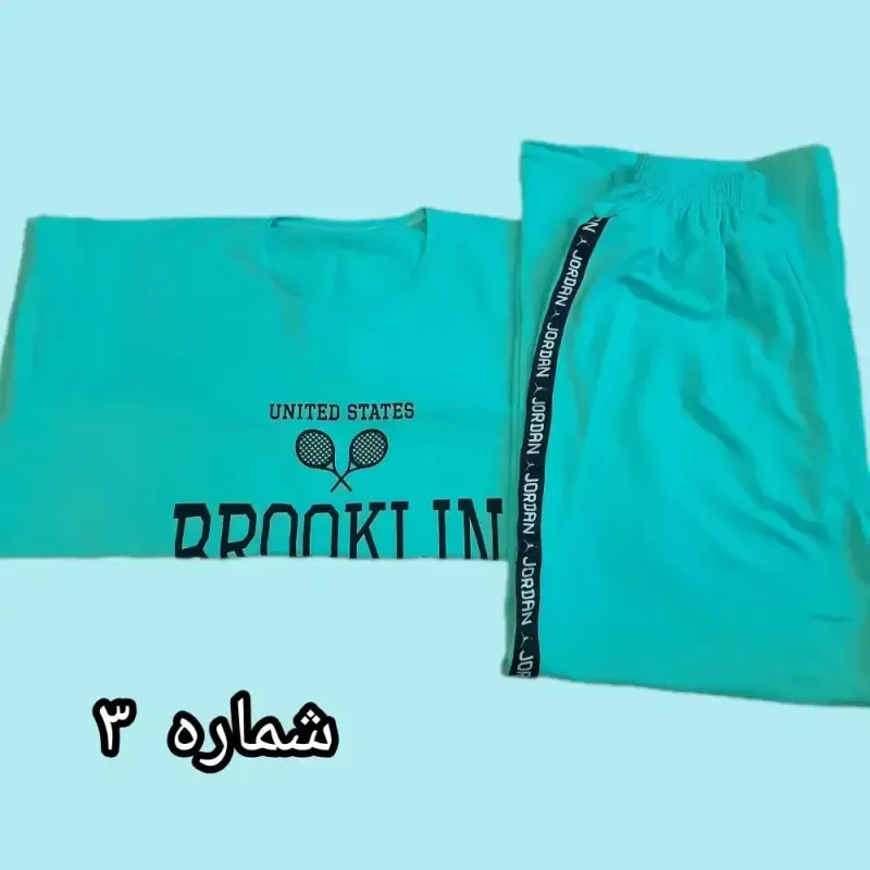 ست تیشرت و شلوار لش طرح تنیسی قواره دار سوپر پنبه - تصویر 2