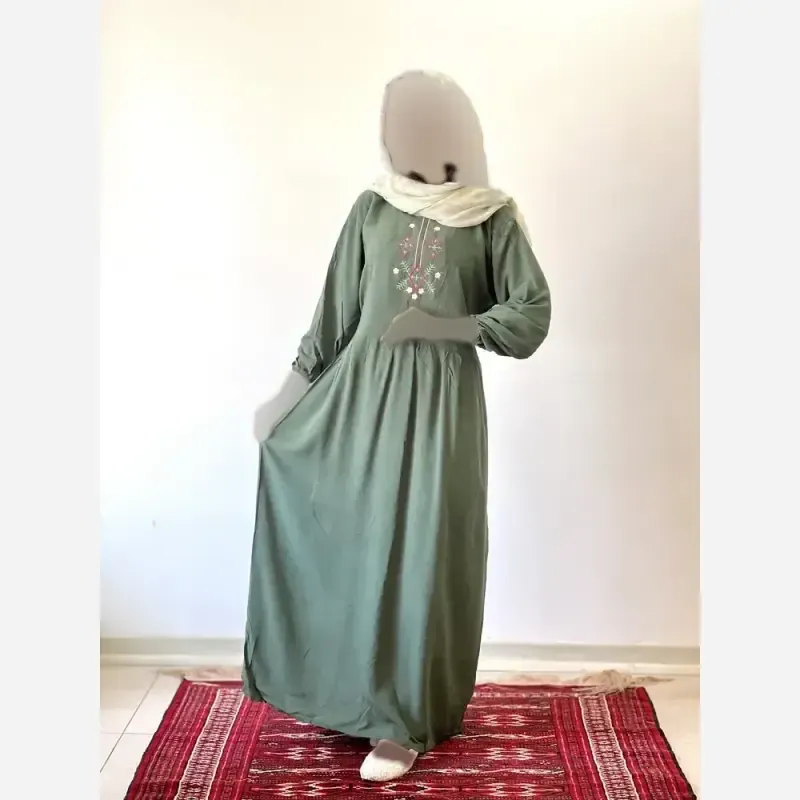 پیراهن ساحلی گلدوزی مایا جنس نخ ململ فری سایز - تصویر 4