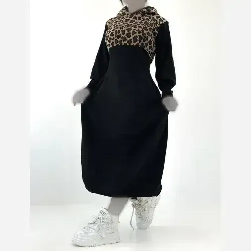 لانگبافت کلاهدار پلنگی مدل نارمند فریسایز