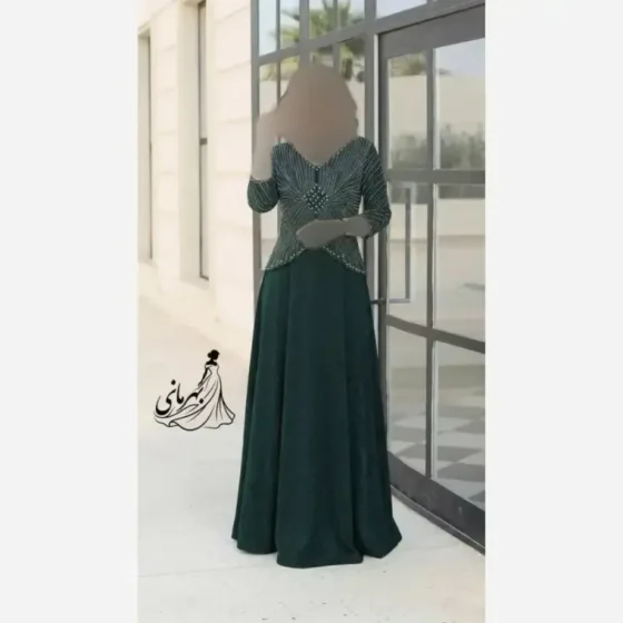 پیراهن مجلسی زنانه لمه کاپدار سایز بزرگ رنگ بندی متنوع
