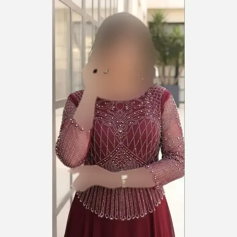 ماکسی مجلسی زنانه سایز بزرگ حریر کاپدار مدل لعیا - تصویر 2