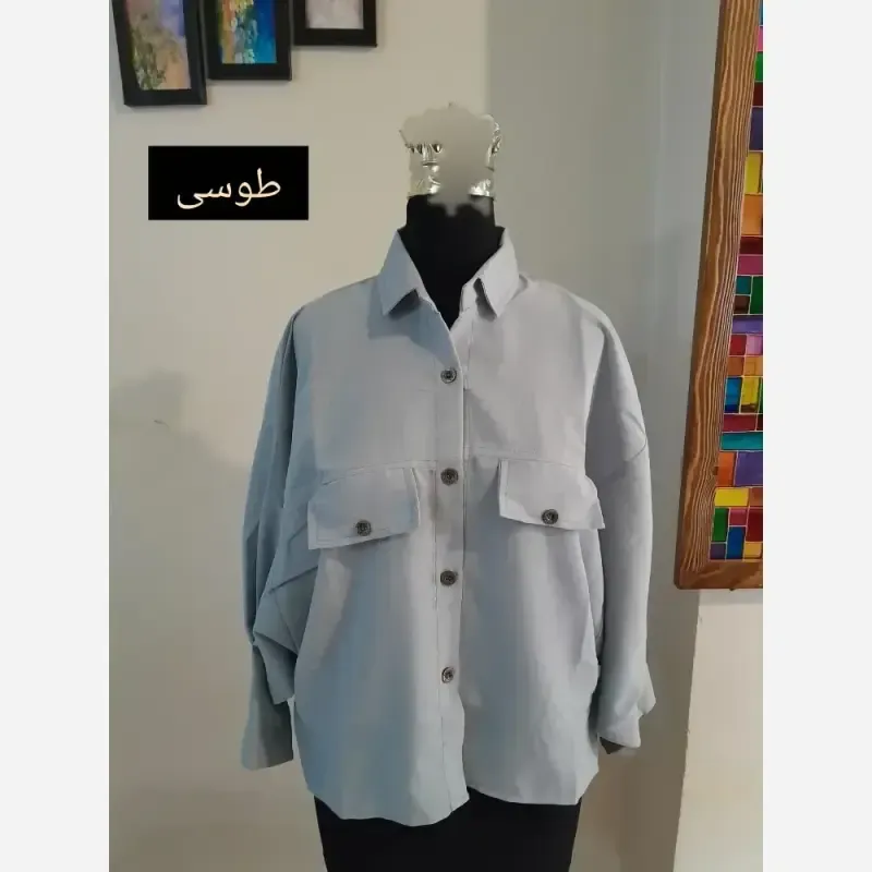 مانتو پانچ کوتاه لینن اسپرت قواره دار سایز بزرگ - تصویر 8