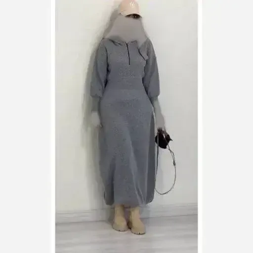 کفتان بافت زنانه ساعت شنی رنگ طوسی سایز فری 38 تا 48