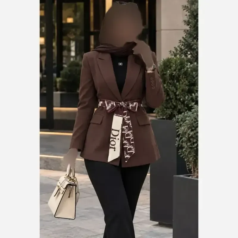 کت تک زنانه مدل دلبر جنس پارچه مازراتی درجه یک رنگ بندی متنوع - تصویر 2