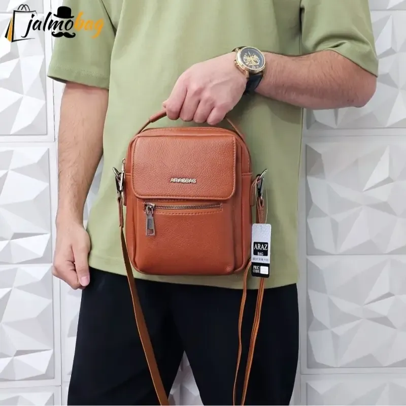 کیف دستی دوشی چرم خارجی ضد خش مدل ورزشی جیبی - تصویر 6