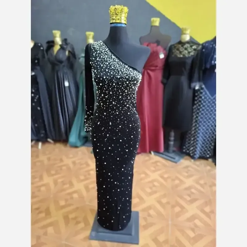 ماکسی مروارید رومی مخمل زنانه - تصویر 2