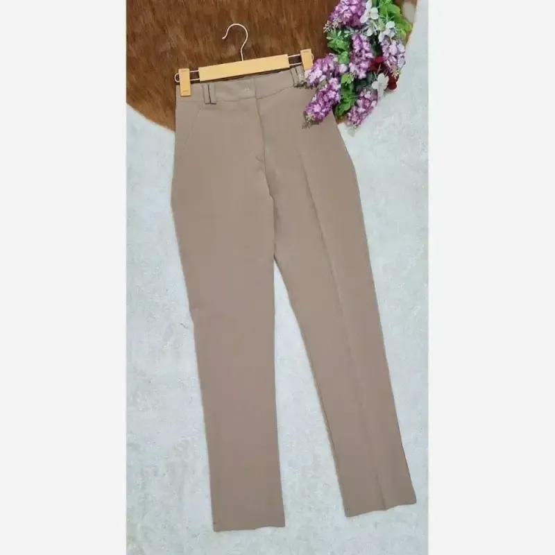 شلوار راسته اداری مازراتی دمپا ساده قد 90 تا 95 جنس مازراتی درجه یک رنگ مشکی و کرم سایز 38 تا 46 - تصویر 2