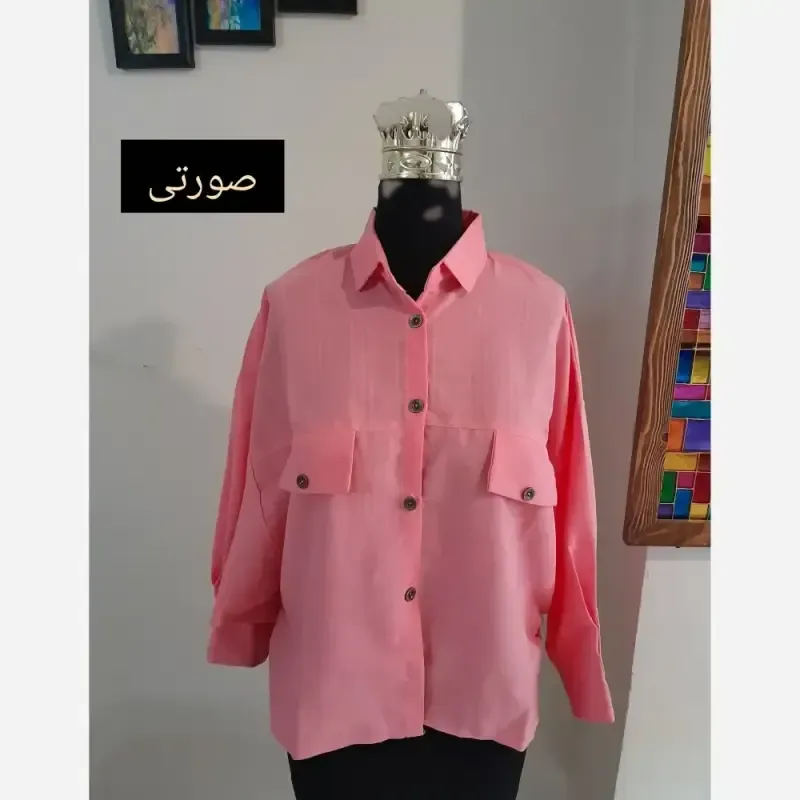 مانتو پانچ کوتاه لینن اسپرت قواره دار سایز بزرگ - تصویر 4