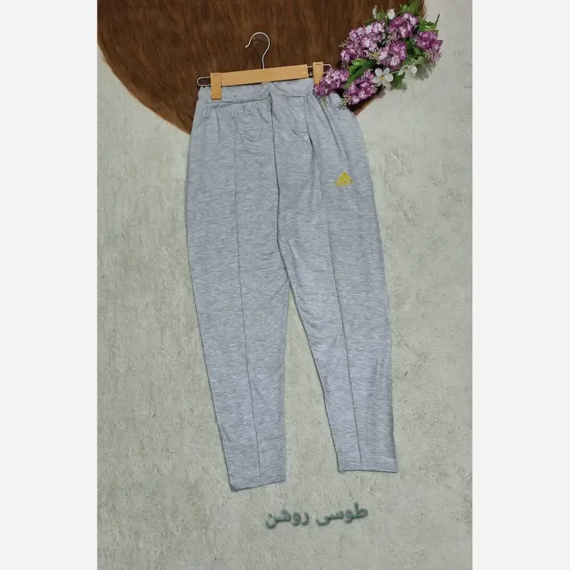 شلوار ورزشی و خانگی زنانه جنس گلکسی پنبه ملانژ فری سایز - تصویر 4