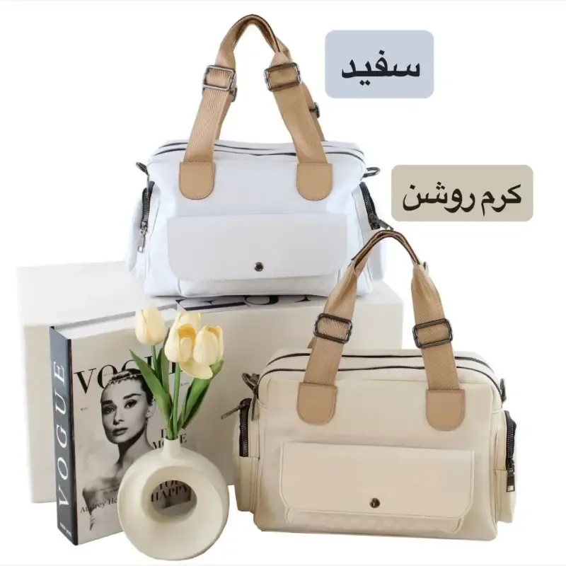 کیف زنانه چرم مصنوعی روزمره و رسمی بند بلند - تصویر 4