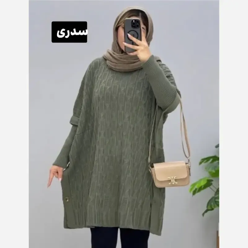 مانتو پانچ بافت ترنج فری سایز 40 تا 54 - تصویر 6