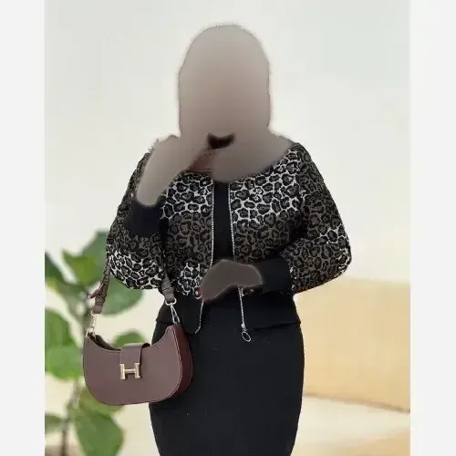 کاپشن بامبر زنانه جنس تافته گلیمی رنگ شکلاتی و طوسی فری سایز - تصویر 7