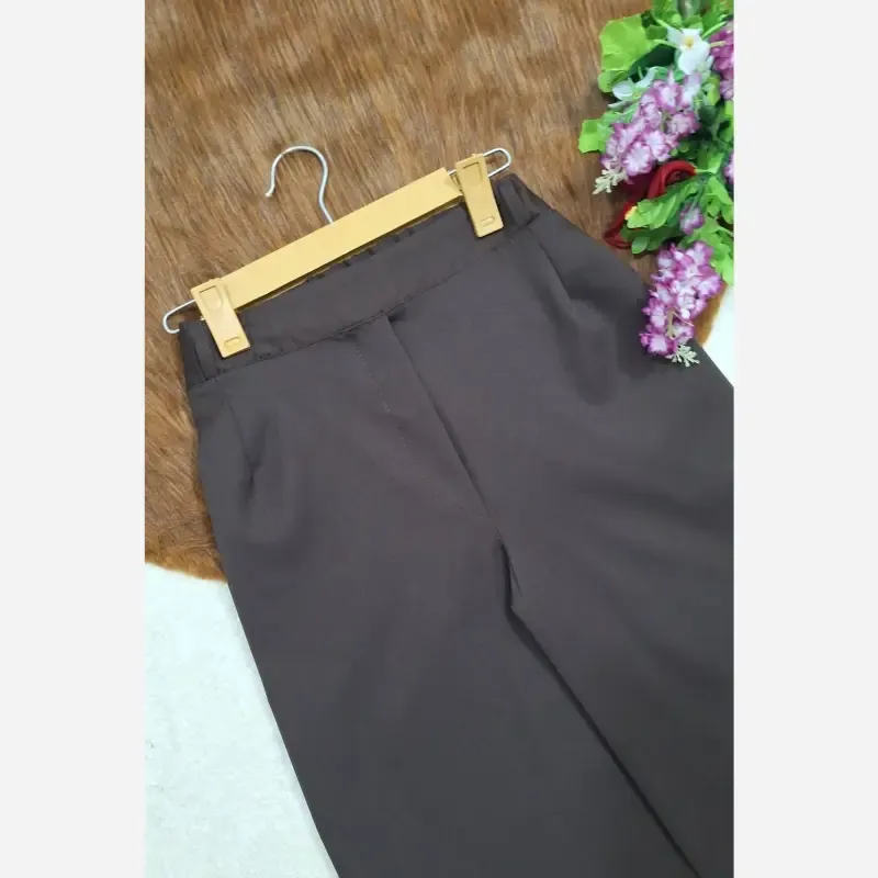 شلوار بگ مازراتی زنانه قد 102 پشت کمر کش سایز 1 و 2 رنگ مشکی و قهوه ای - تصویر 13