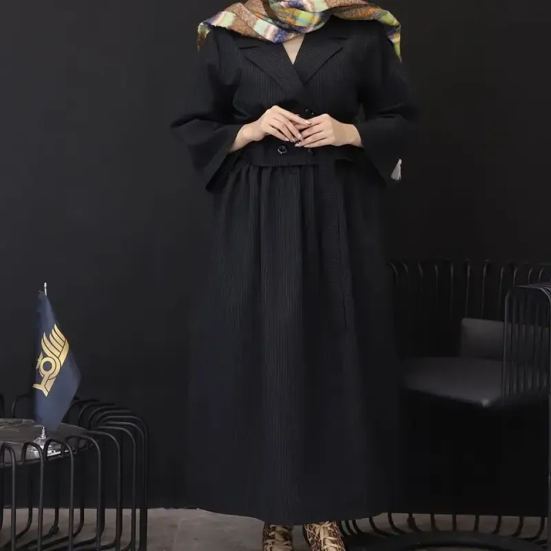 کت دامن زنانه مدل برشکا پارچه دیپلمات رنگ مشکی سایز 1 و 2 - تصویر 3
