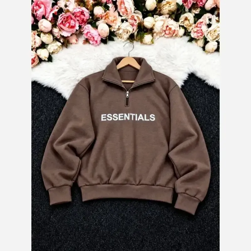 دورس نیم زیپ Essentials داخل کرکی سایز بزرگ فری سایز - تصویر 5