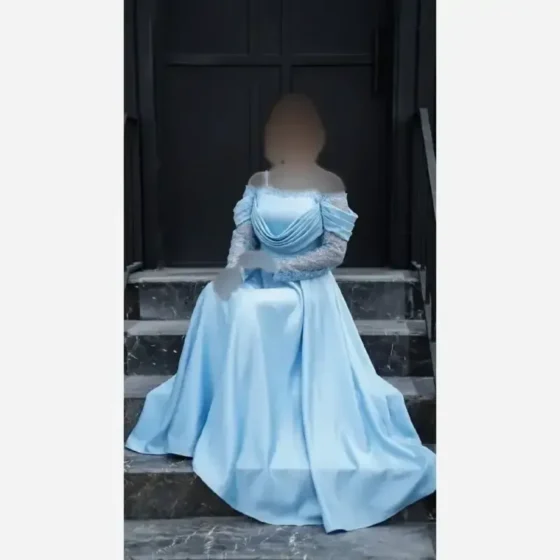 پیراهن زنانه مدل پرنسا جنس ساتن زارا قد 150