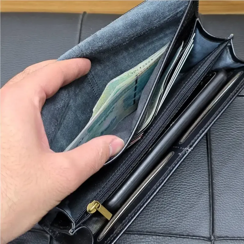 کیف دستی پاسپورتی چرم اصل گاوی مردانه - تصویر 6