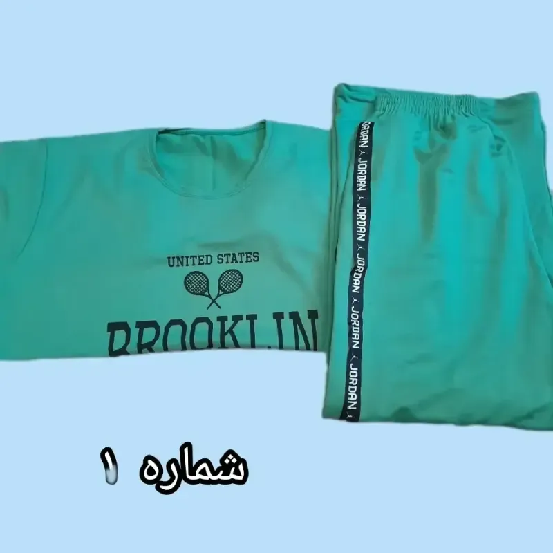 ست تیشرت و شلوار لش طرح تنیسی قواره دار سوپر پنبه - تصویر 5