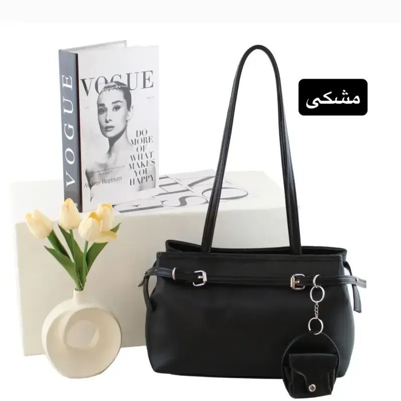 کیف زنانه چرم مصنوعی اسپرت و روزمره ابعاد 35 در 25 سانتیمتر - تصویر 5