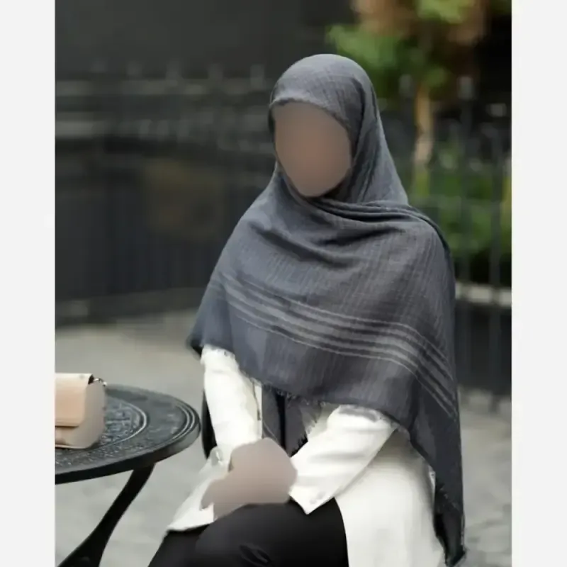 روسری نخی بزرگ تک رنگ حاشیه زرک دار قواره 125 سانت مجلسی - تصویر 5
