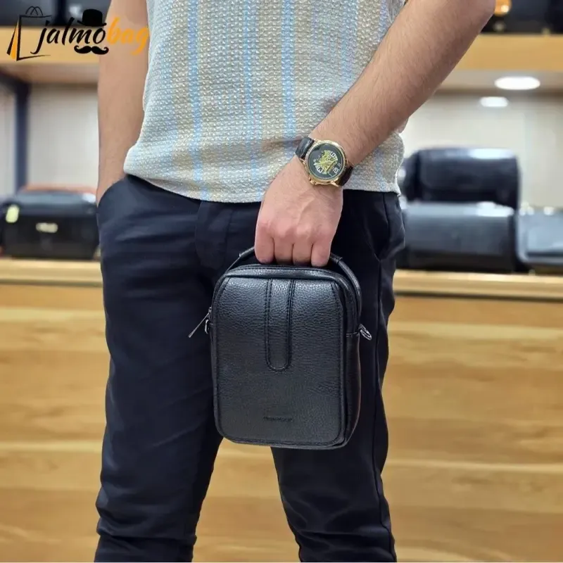 کیف دوشی دستی کوچک چرم صنعتی ضد خش کد 2202 - تصویر 5
