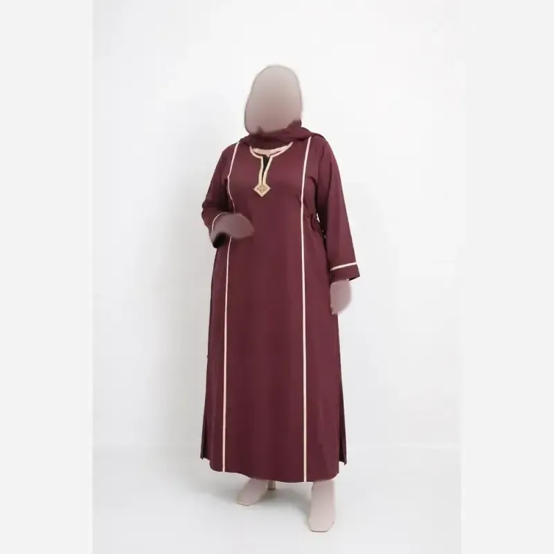 پیراهن نخی یقه گلدوزی فری سایز مناسب سایز 40 تا 52 - تصویر 5