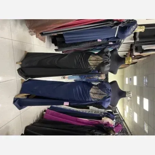 ماکسی لیندا مرسده دانتل فرانسه و ساتن زارا مشکی و سرمه ای سایز 38 تا 44 قد 160