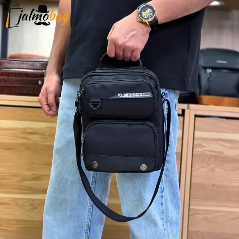 کیف دوشی دستی اسپرت برزنتی پارچه ای خارجی جیب دار - تصویر 2