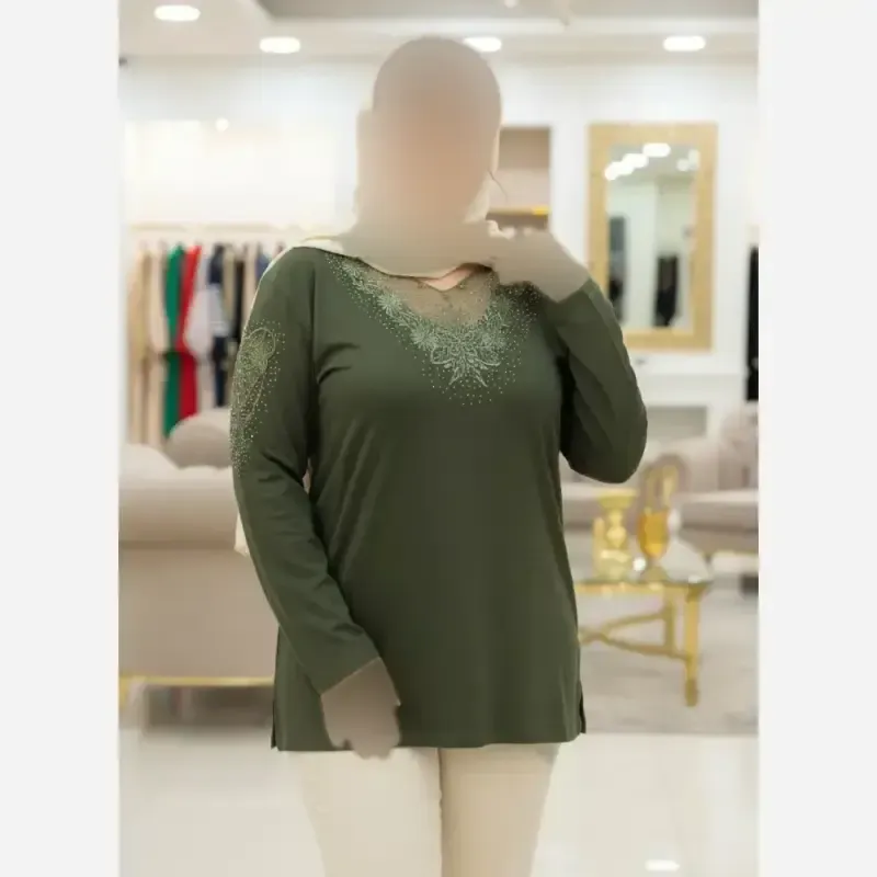 شومیز گیپوردار مجلسی مدل مهگل پارچه ویسکوز تیپ لاکرا فری سایز - تصویر 14