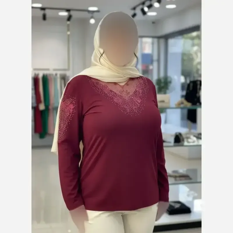 شومیز گیپوردار مجلسی مدل مهگل پارچه ویسکوز تیپ لاکرا فری سایز - تصویر 19