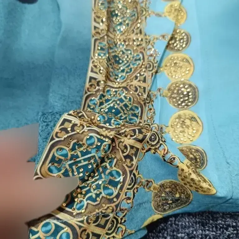 پیراهن عبایی مجلسی الیزه نگین دار درجه یک فری سایز - تصویر 12