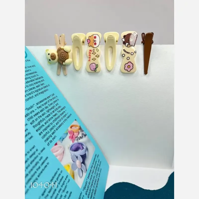 پک سه عددی گیره انبری دخترانه طرح فانتزی و رنگی - تصویر 3
