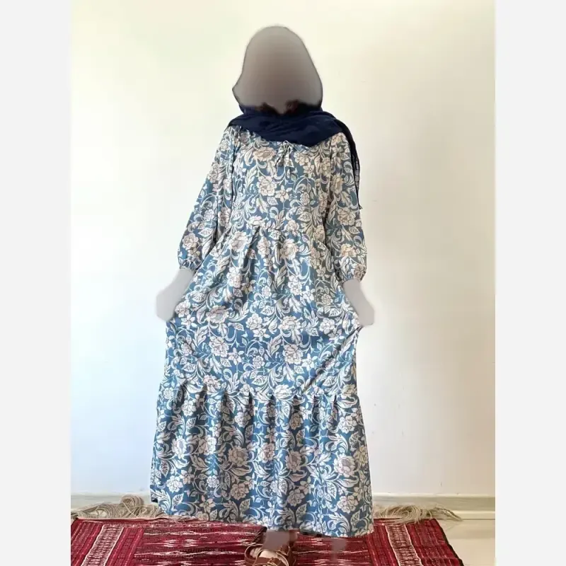 پیراهن ساحلی زنانه جنس فلور بوگاتی فری سایز قد 135 - تصویر 6