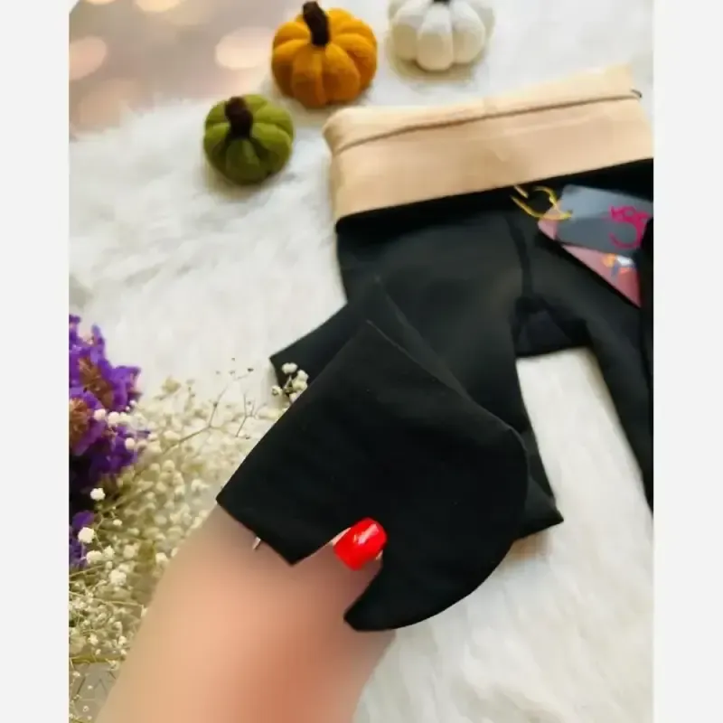 جوراب شلواری سه بعدی توخز رنگ پا ضخیم فاق بلند نخ پنبه فول کش - تصویر 4