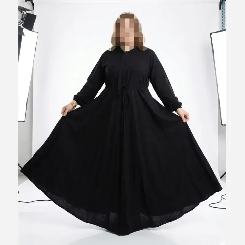 پیراهن تمام کلوش مشکی زنانه سایز بزرگ جنس رانفورس وارداتی - تصویر 2