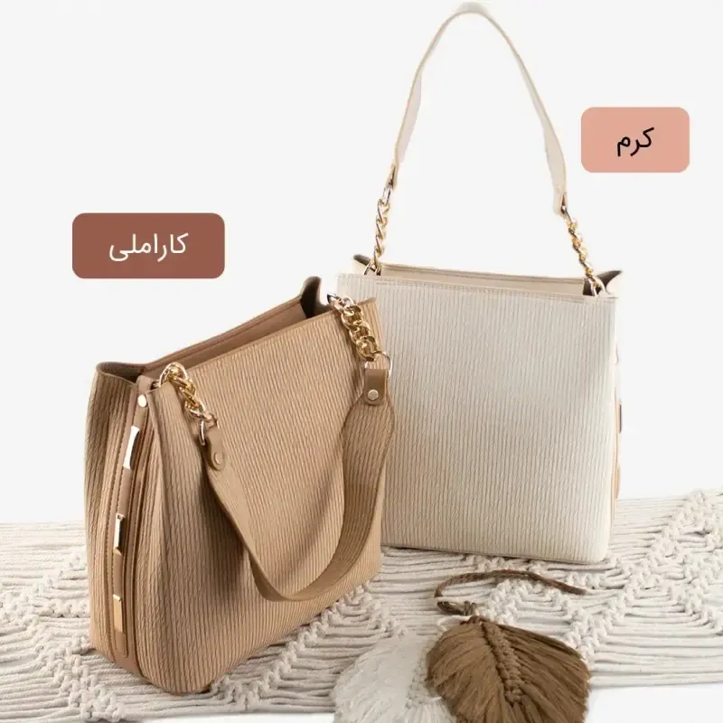 کیف زنانه روزمره چرم مصنوعی با بند بلند و جیب داخلی - تصویر 5