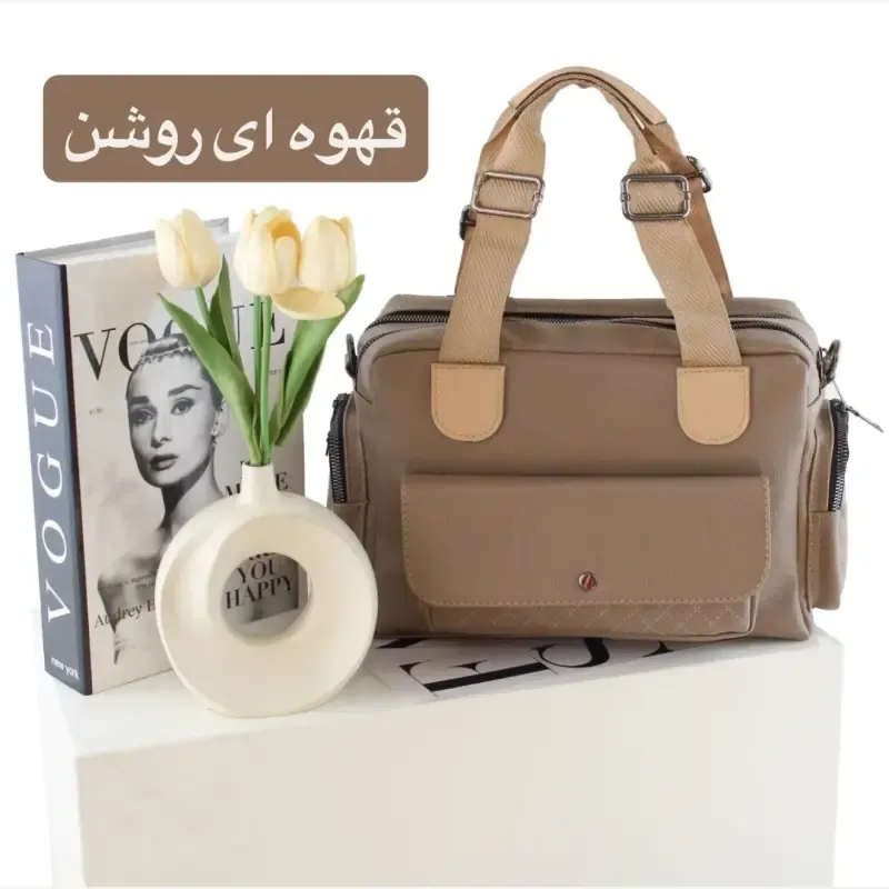 کیف زنانه چرم مصنوعی روزمره و رسمی بند بلند - تصویر 6