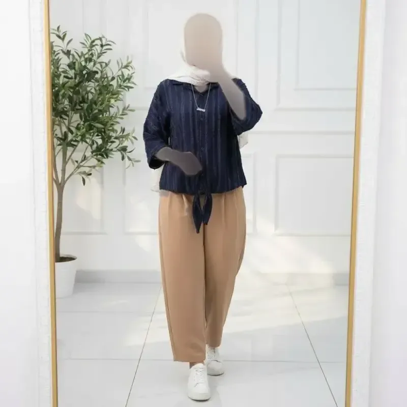 شومیز گره ای زنانه صوفیا فری سایز رنگ بندی متنوع - تصویر 3