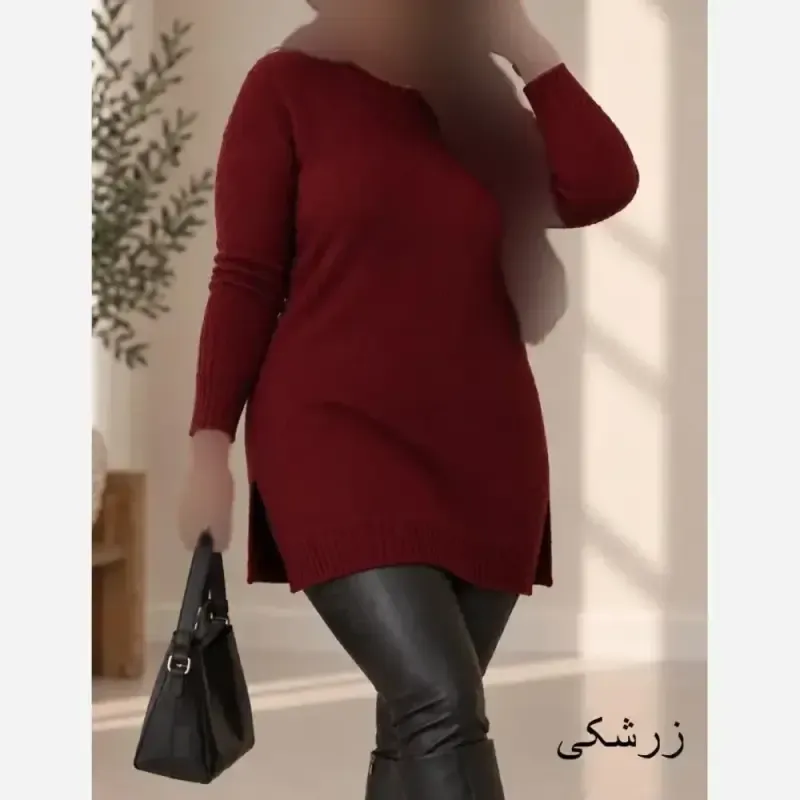 تونیک بافت زنانه نخ ترک آکرلیک ضد حساسیت سایز 38 تا 48 - تصویر 7